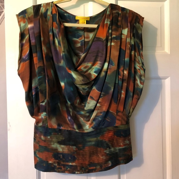 Silk multi Catherine Malandrino top sz 4 - Picture 1 of 5